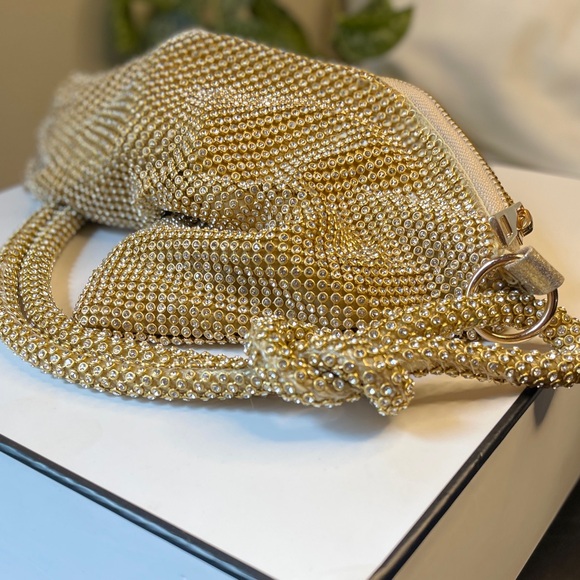 Evening Bag in Gold with Rhinestones - Picture 5 of 7